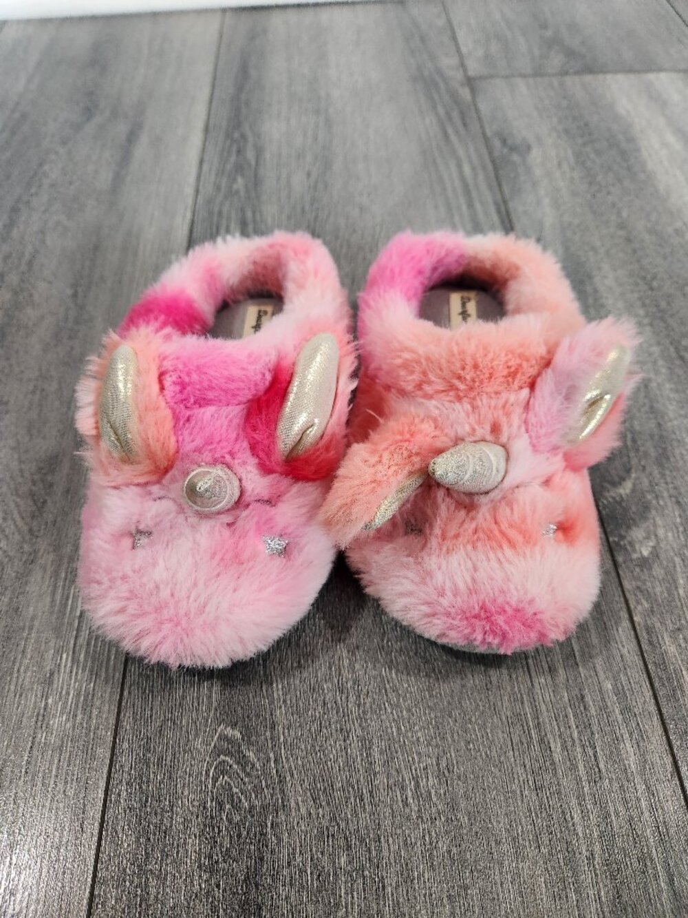 Toddler Girl Dearfoams Unicorn Slippers sz 11-12 EUC